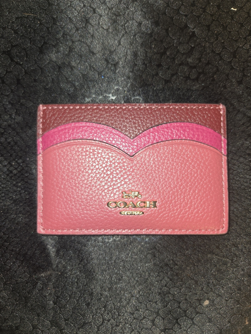 COACH Special Edition Pink Heart Shape Multi Leather Card Case